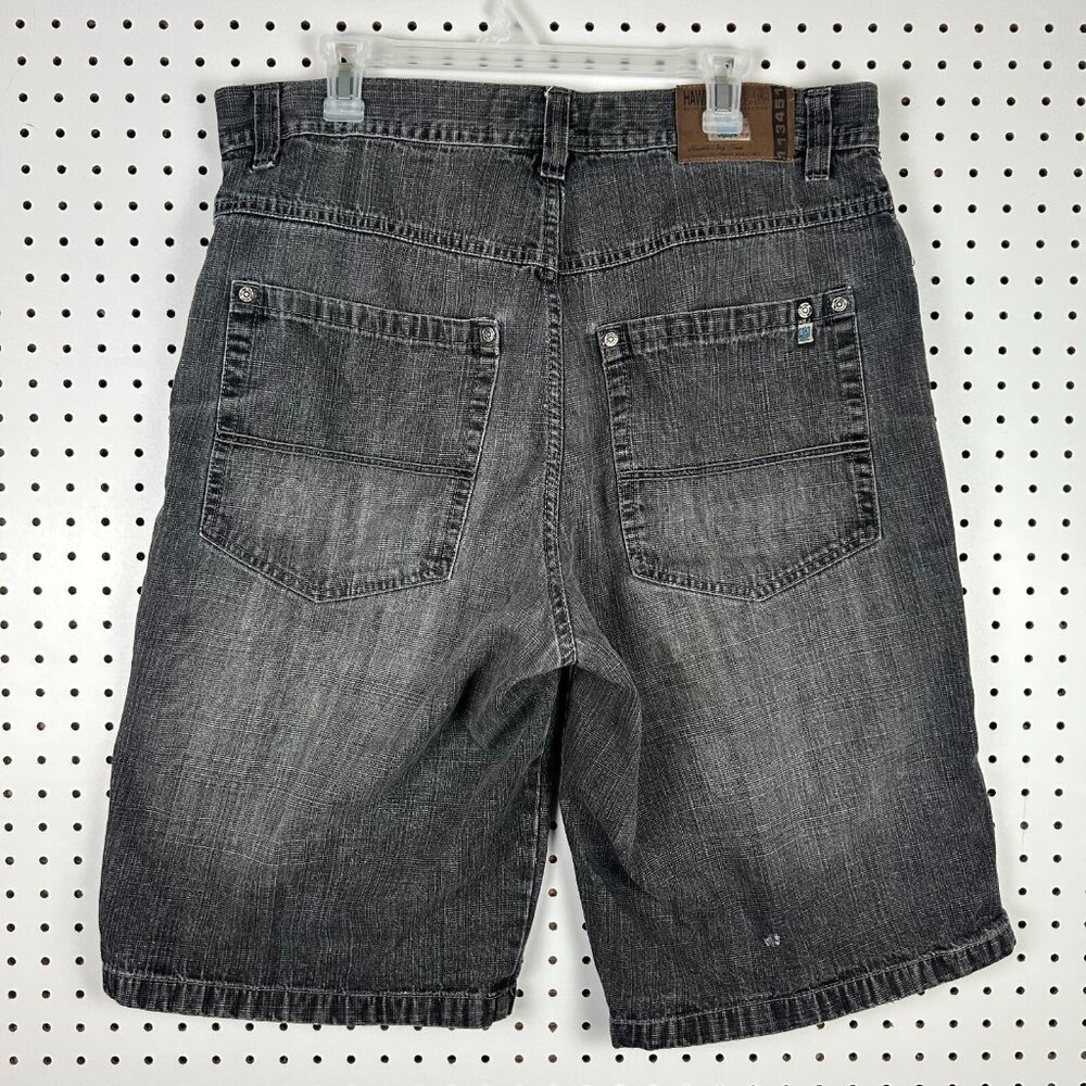 Hawk's Baggy Black Baggy Jeans Shorts 38 Streetwear Skater‎ SOUTHPOLE STYLE Worn